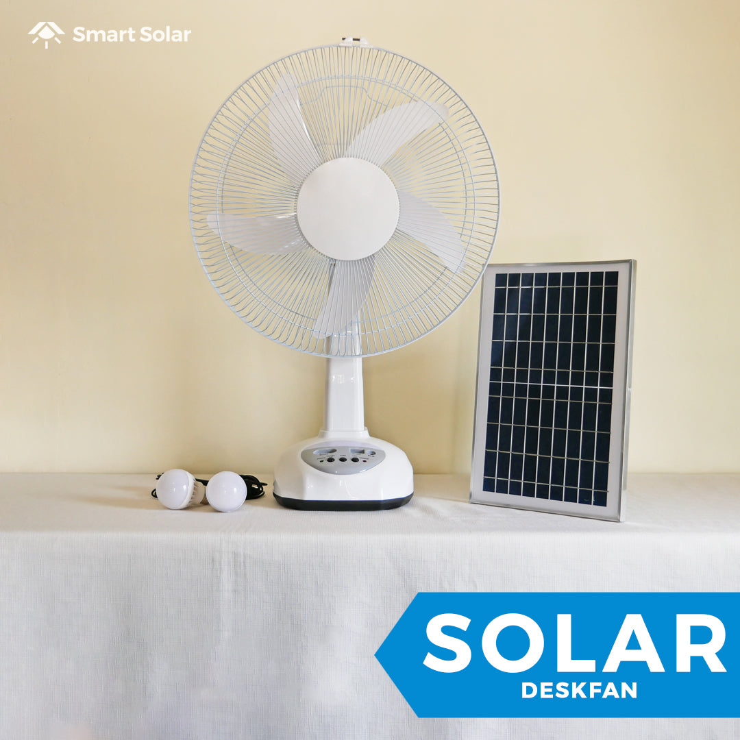 16" Smart Solar Rechargable Desk Fan