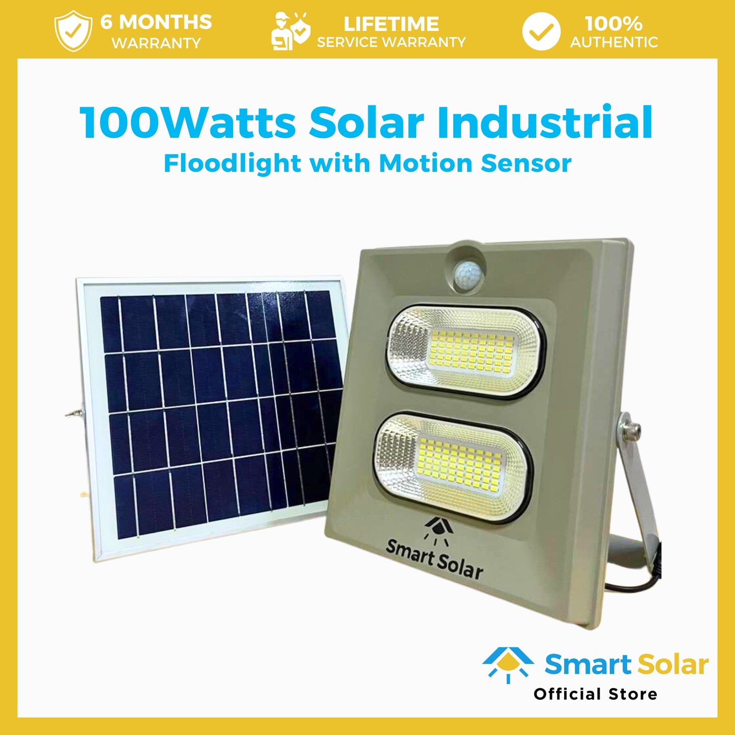 SMART SOLAR Industrial Floodlight with Motion Sensor