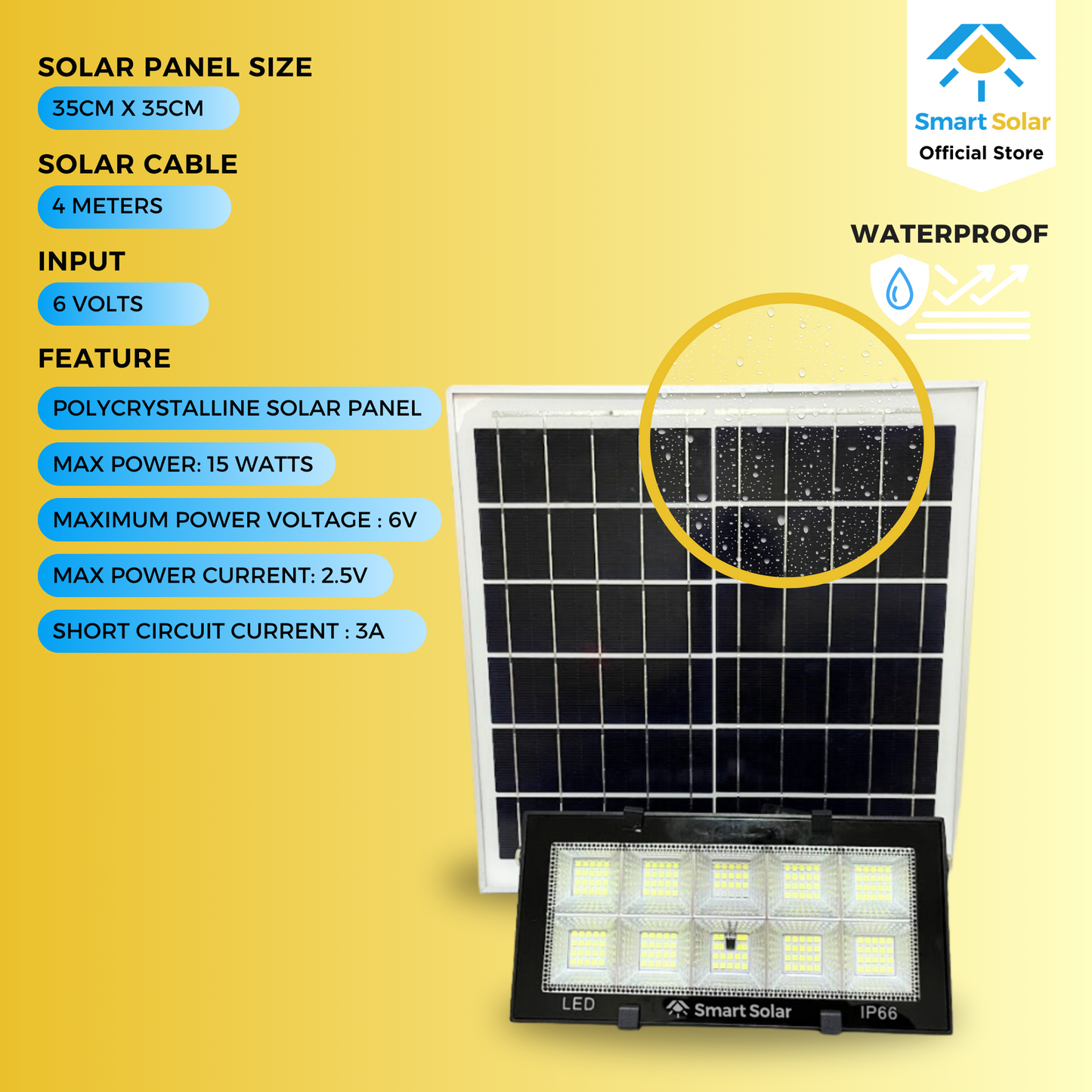 Smart Solar Waterproof LED Lamp