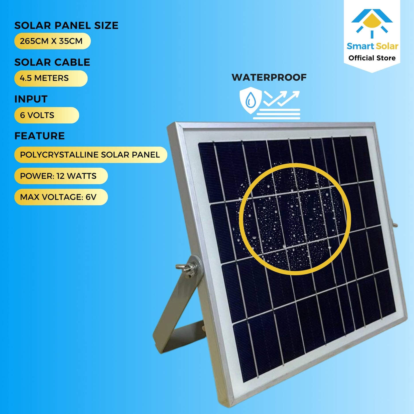 150 watts SMART SOLAR Industrial Floodlight with Motion Sensor