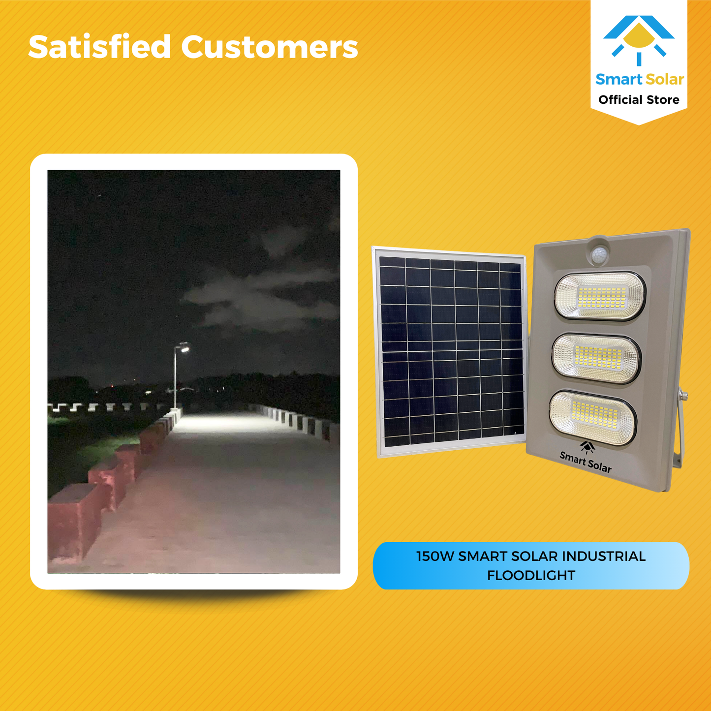 SMART SOLAR Industrial Floodlight with Motion Sensor