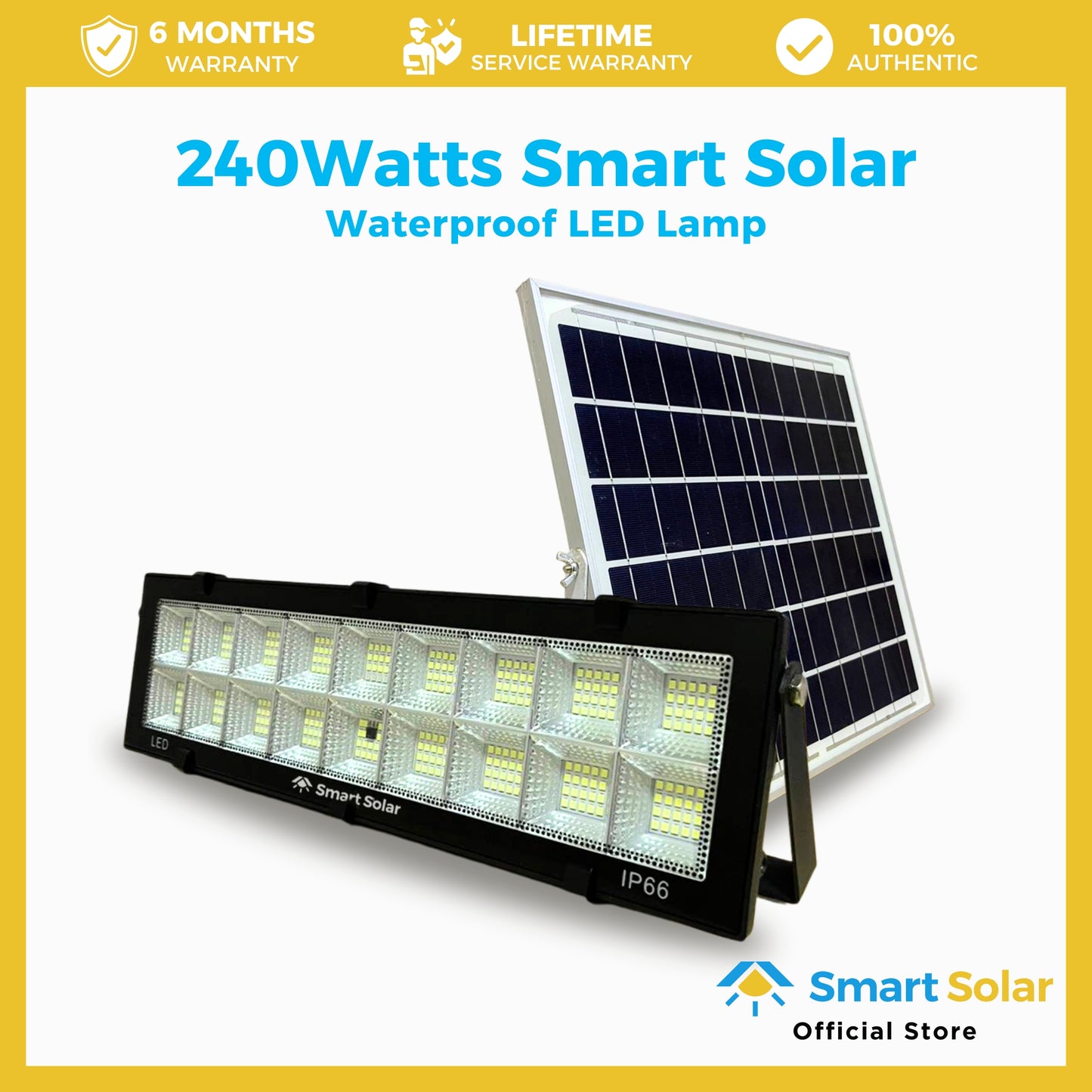 240 watts Smart Solar Waterproof LED Lamp