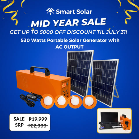 530watts Smart Solar Portable Generator with AC Output