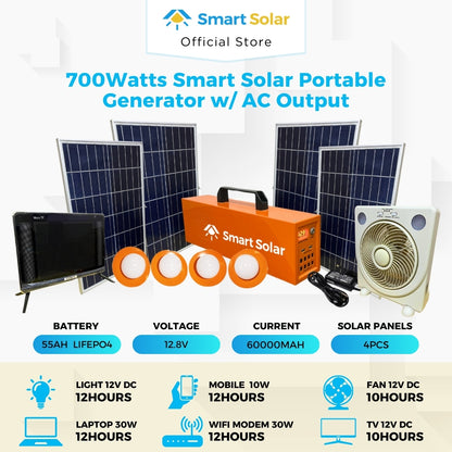 Smart Solar Portable Generator 220V with AC Output