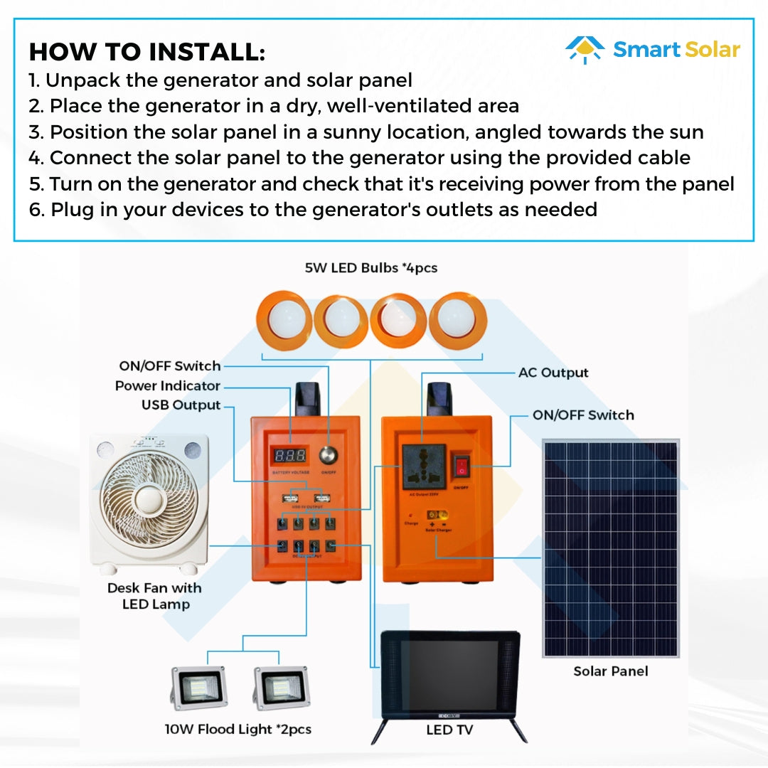 Smart Solar Portable Generator 220V with AC Output