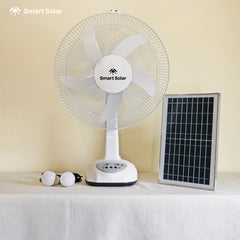 16" Smart Solar Rechargable Desk Fan