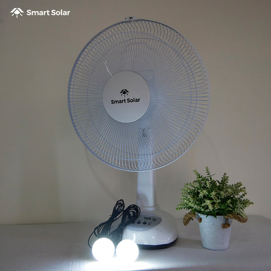 16" Smart Solar Rechargable Desk Fan